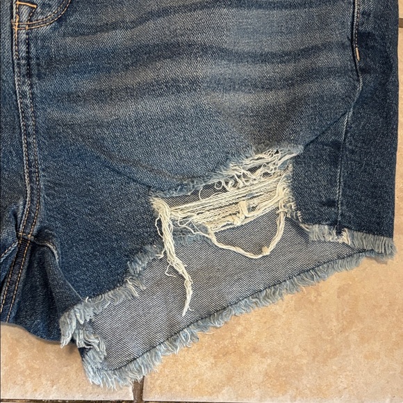 Distressed Blue Denim Shorts - Picture 2 of 4